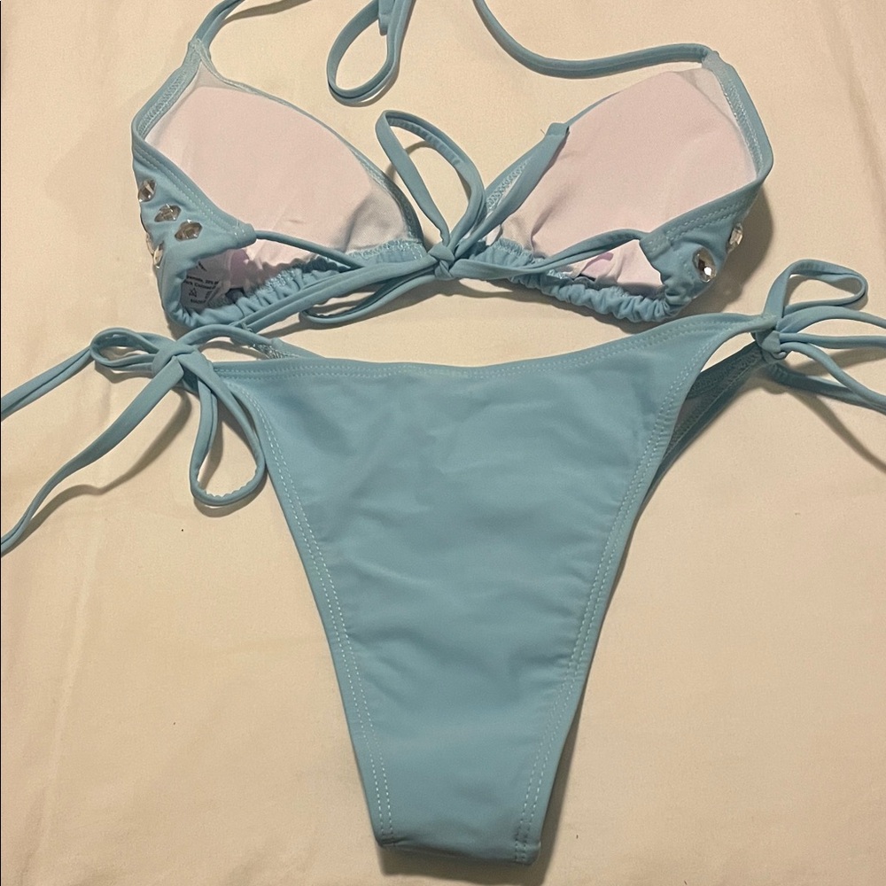 Blue Rhinestone Bikini Set - Picture 2 of 4